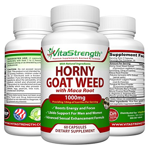 Horny Goat Weed With Female and Male Enhancement Herbs – Complete Formula Of Horny Goat Weed Extract, Maca Root, Ginseng, Saw Palmetto & Tongkat Ali – Horney Goat Weed For Libido Support
